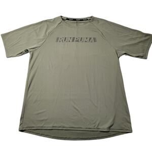 RUN PUMA Drycell Olive Green T-shirt with Reflective Elements size Large